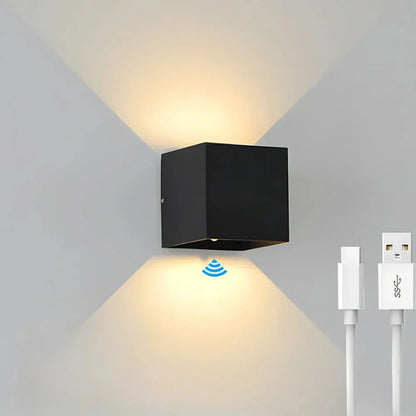 Black Cube LED Wall Light with Adjustable Features