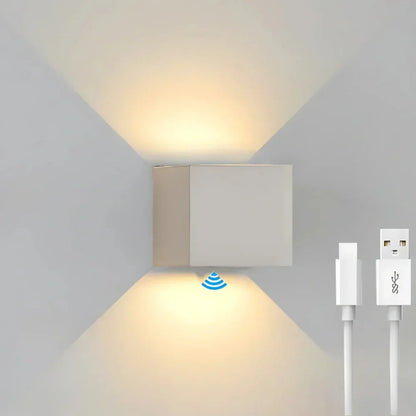 Black Cube LED Wall Light with Adjustable Features