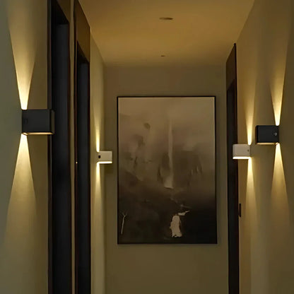 Black Cube LED Wall Light with Adjustable Features