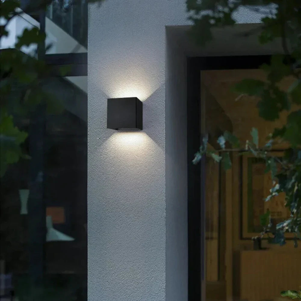 Black Cube LED Wall Light with Adjustable Features