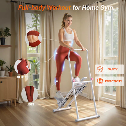 Adjustable Vertical Climber for Full Body Cardio Training with LCD Display, 300 lb Limit
