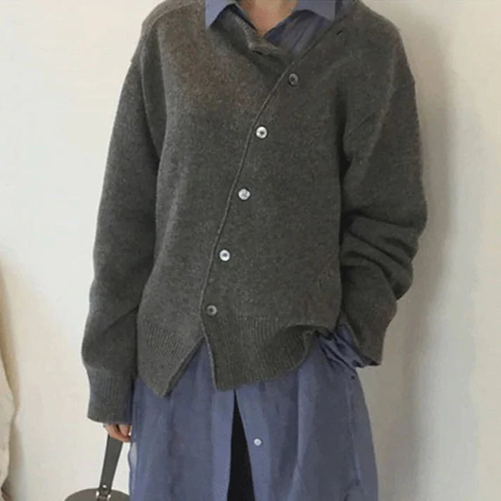 Comfortable Waistcoat with Playful Button Placket