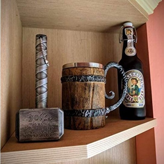 Double-Walled Mug with Norse Design for Beverages