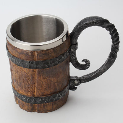Double-Walled Mug with Norse Design for Beverages