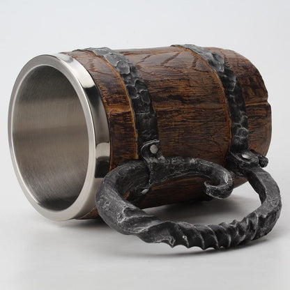 Double-Walled Mug with Norse Design for Beverages