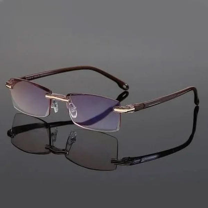 Lightweight Rimless Reading Glasses with Blue Light Filter and Multiple Vision Zones in Various Strengths