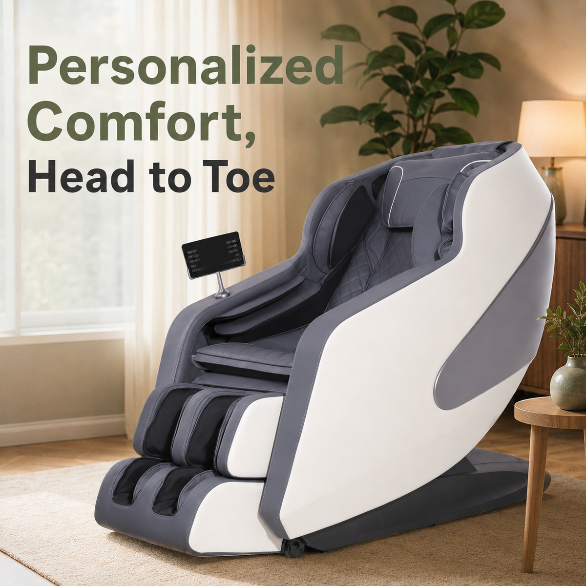 Full Body Massage Chair with 4D Motion, 57-Inch SL Track, AI Control, 12 Programs, Body Scan, Graphene Heating & Zero Gravity