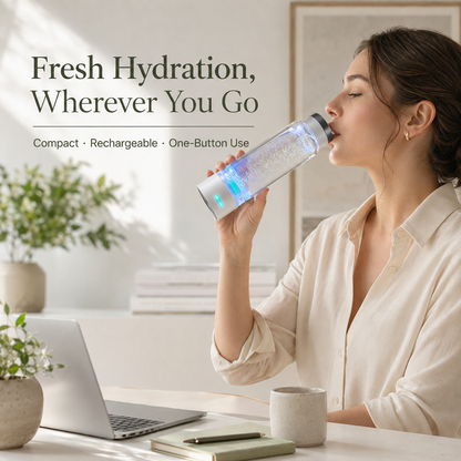Hydrogen Water Generator Bottle 380ml | 1000–2000 PPB, USB-C, Inhalation Kit