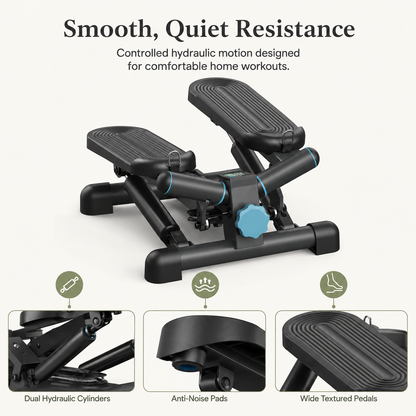Compact Hydraulic Mini Stepper with LCD Display | 38° Side Motion, 330 lb Capacity