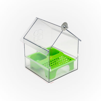 Space-Saving Bird Feeder and Bathhouse – Anti-Spill Feeding Solution