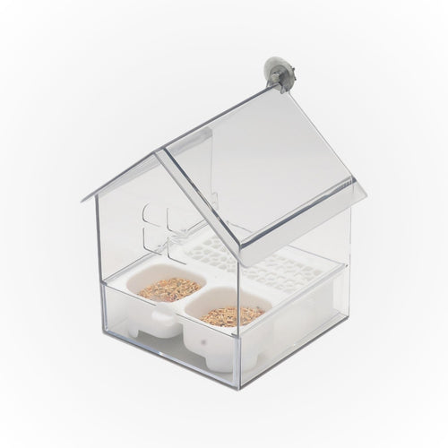 Space-Saving Bird Feeder and Bathhouse – Anti-Spill Feeding Solution