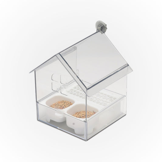 Space-Saving Bird Feeder and Bathhouse – Anti-Spill Feeding Solution