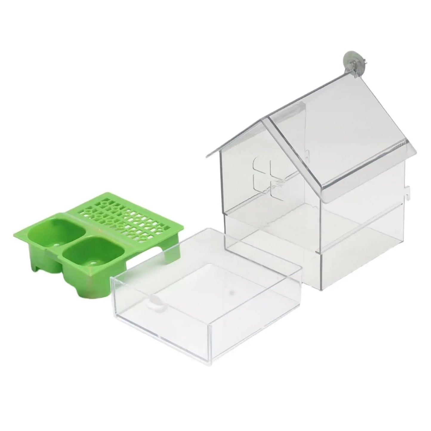 Space-Saving Bird Feeder and Bathhouse – Anti-Spill Feeding Solution