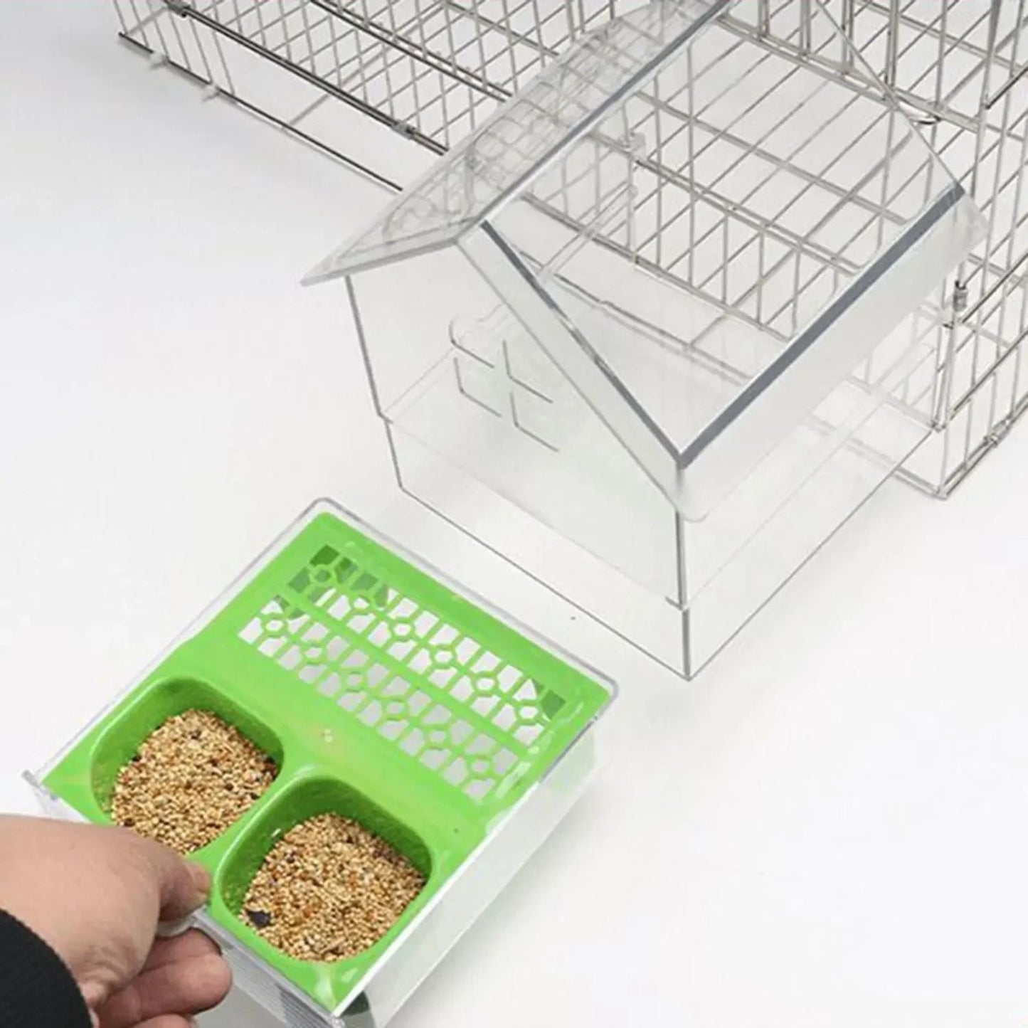 Space-Saving Bird Feeder and Bathhouse – Anti-Spill Feeding Solution