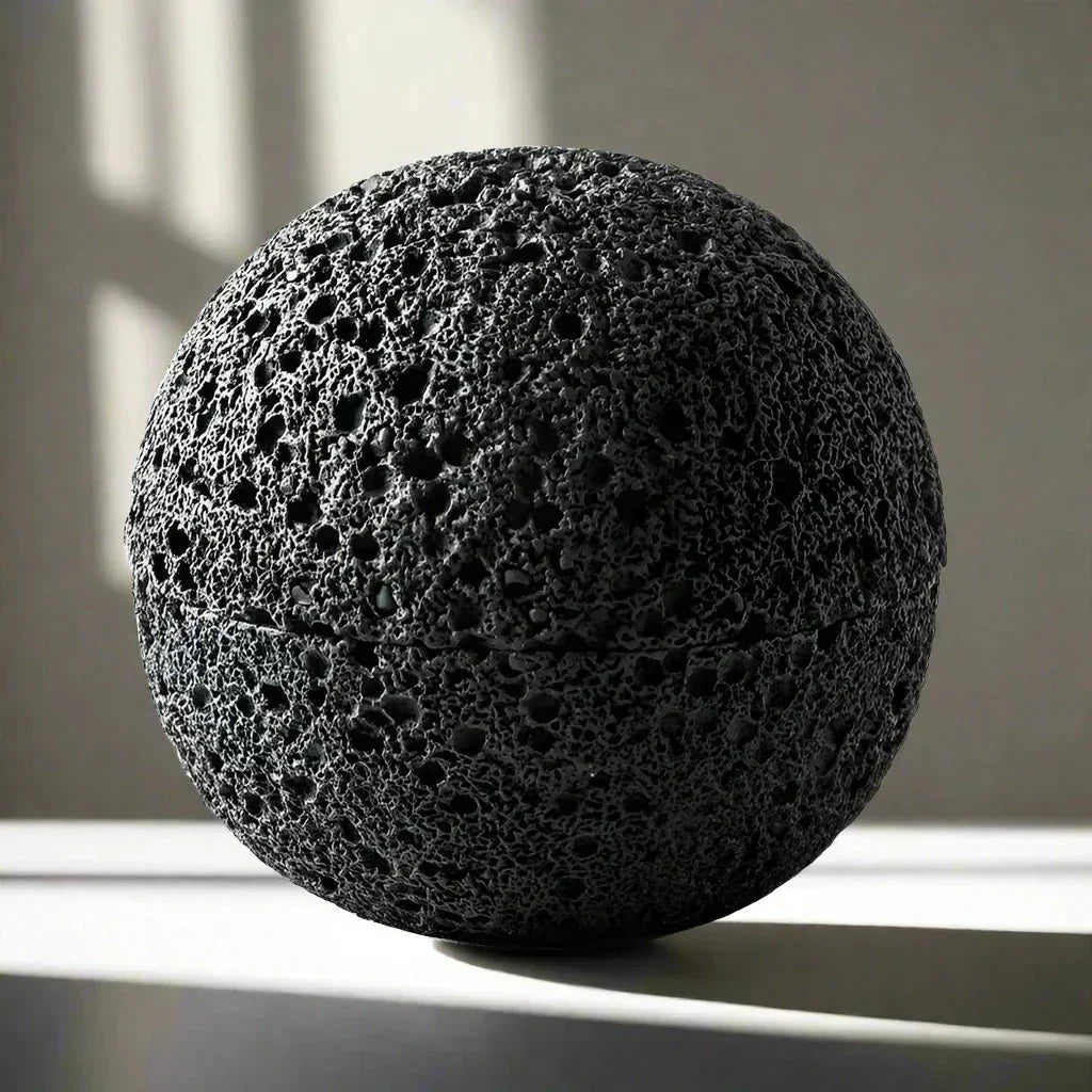 Elegant Porcelain Bowl in Volcanic Stone Design – Decorative Centerpiece