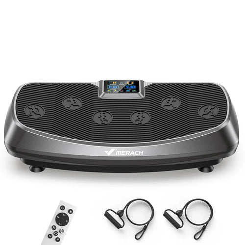 Exercise Machine with 3D Vibration Plate | 30 Speeds, Oscillation, Pulse Modes, LED Touchscreen & Resistance Bands
