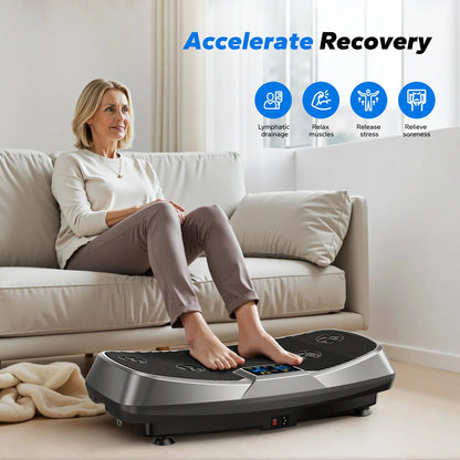 Exercise Machine with 3D Vibration Plate | 30 Speeds, Oscillation, Pulse Modes, LED Touchscreen & Resistance Bands