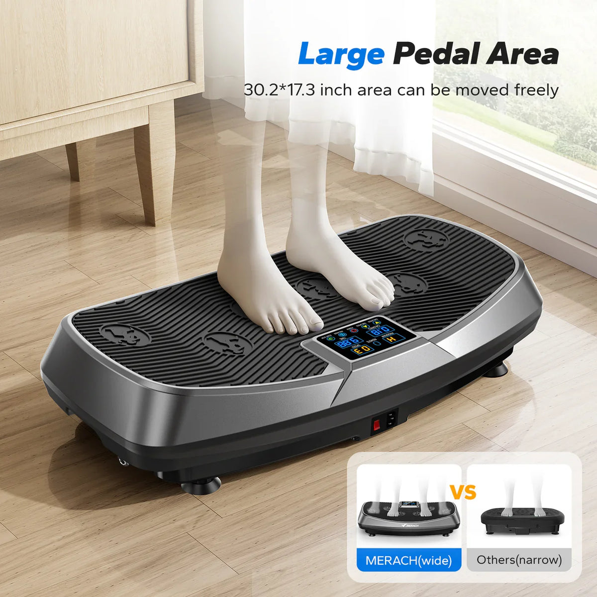 Exercise Machine with 3D Vibration Plate | 30 Speeds, Oscillation, Pulse Modes, LED Touchscreen & Resistance Bands