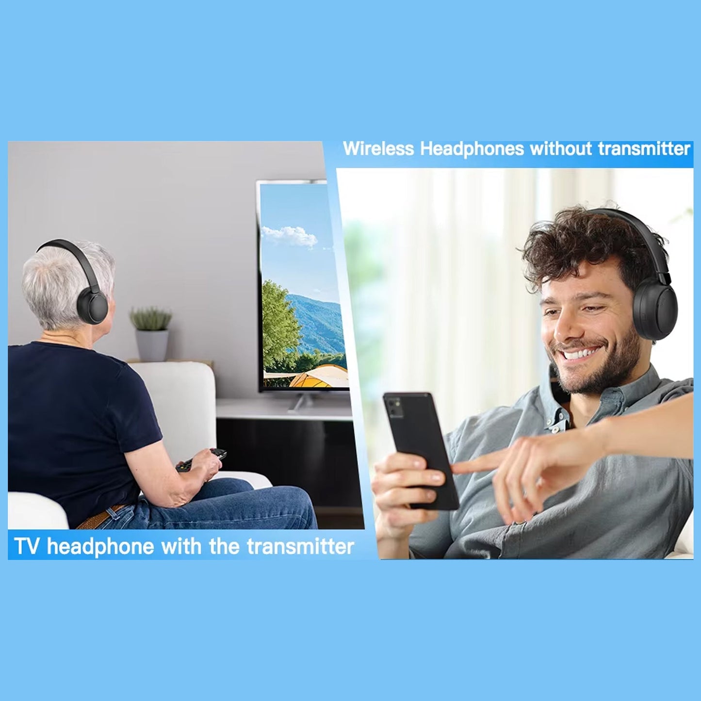 Wireless TV Headphones 2.0 – Long Range Noise Cancellation Audio