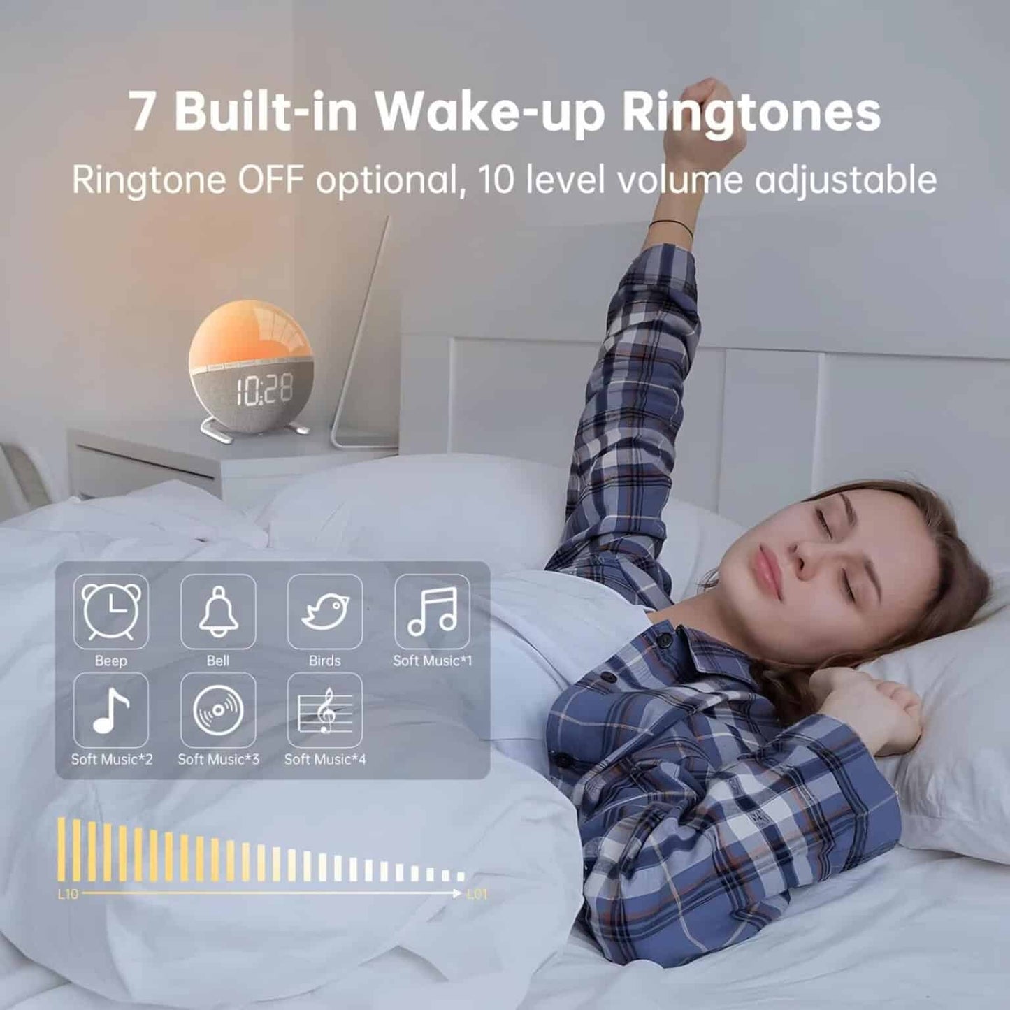 Sunrise Alarm Clock with Gradual Light Simulation