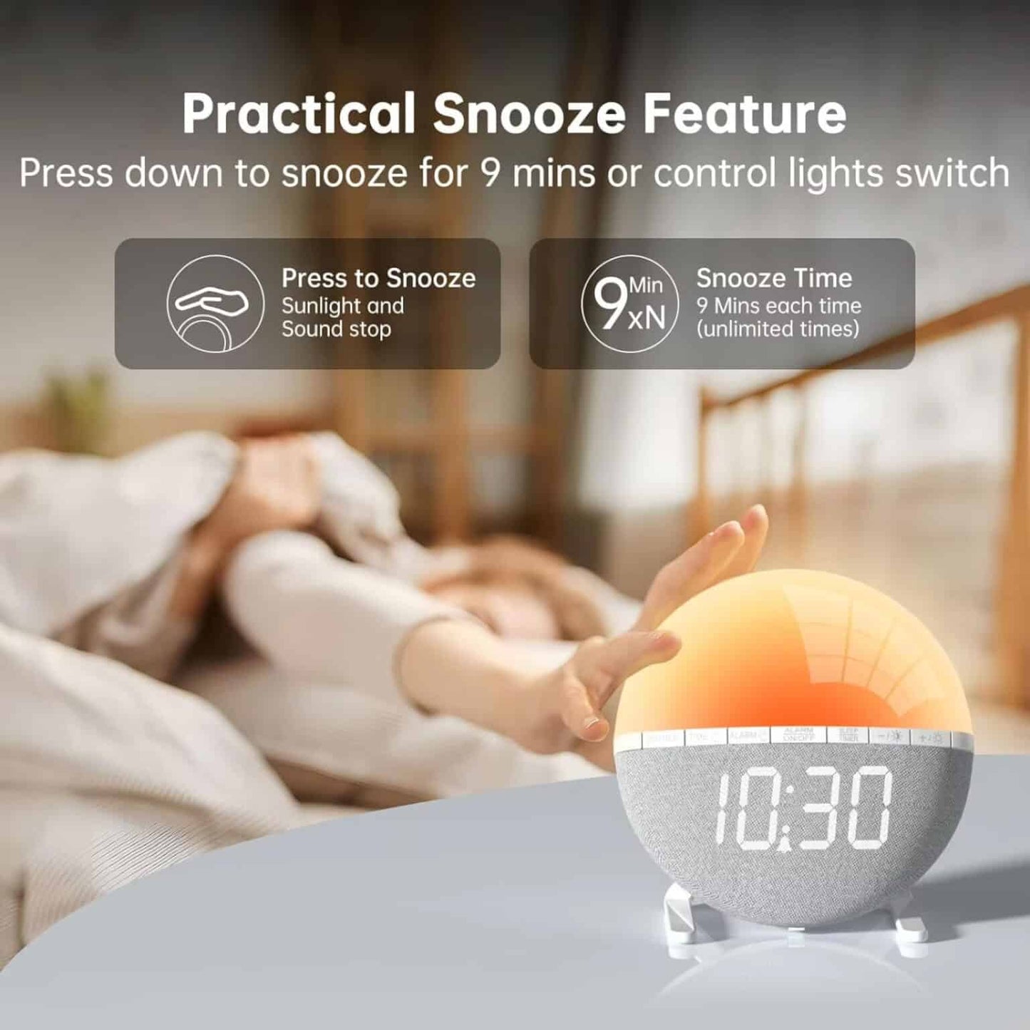 Sunrise Alarm Clock with Gradual Light Simulation