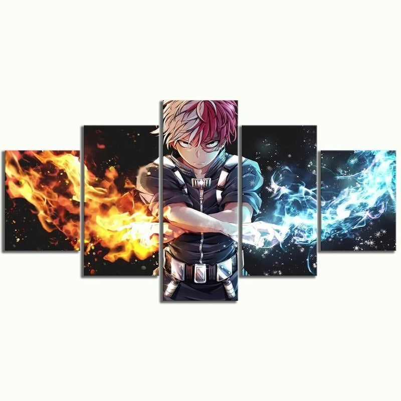 5-Piece Heroic Anime Wall Art Set for Enthusiasts