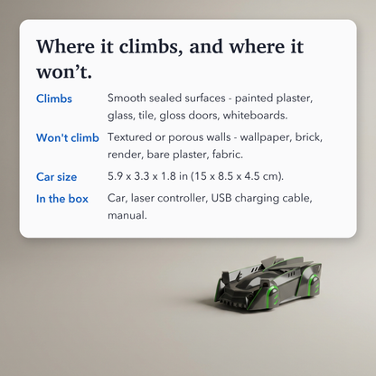 Gravity-Defying Remote Control Car with Laser Guidance