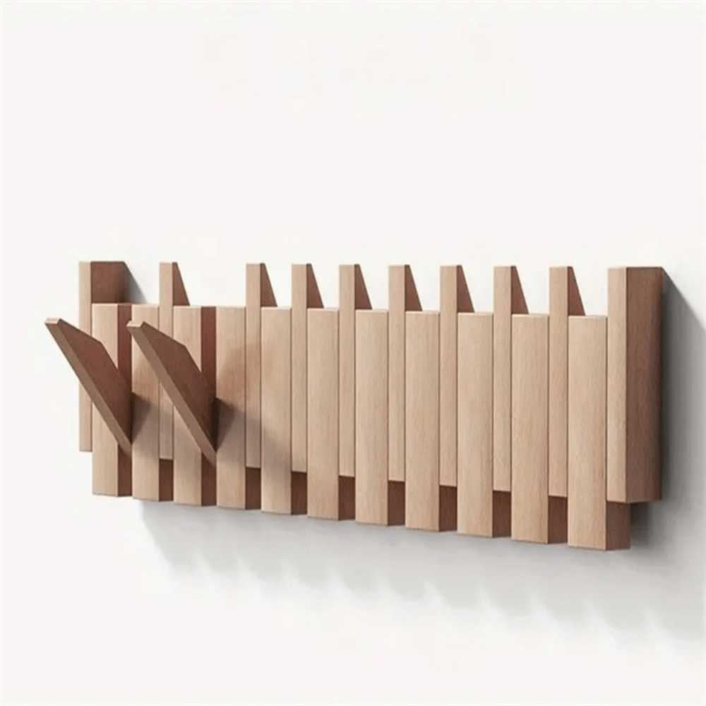 Stylish Wall-Mounted Coat Organizer with Foldable Hooks