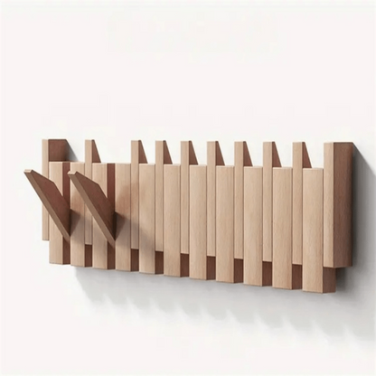 Stylish Wall-Mounted Coat Organizer with Foldable Hooks