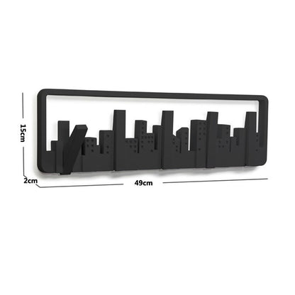 Urban Chic Wall-Mounted Coat Rack with 5 Versatile Hooks