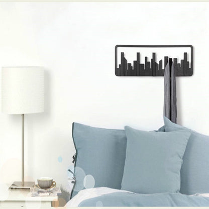 Stylish Wall-Mounted Coat Organizer with 5 Retractable Hooks