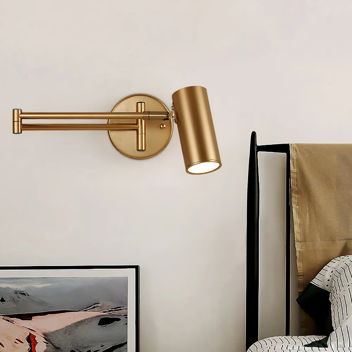 Adjustable Swing Arm Wall Light for Reading & Ambience