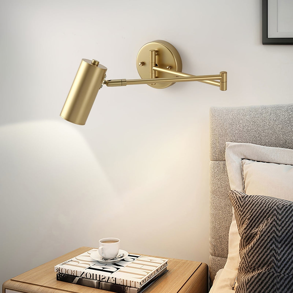 Adjustable Swing Arm Wall Light for Reading & Ambience