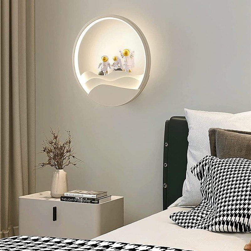 Astronaut-Themed Wall Light with TriColor LED - 11" x 11