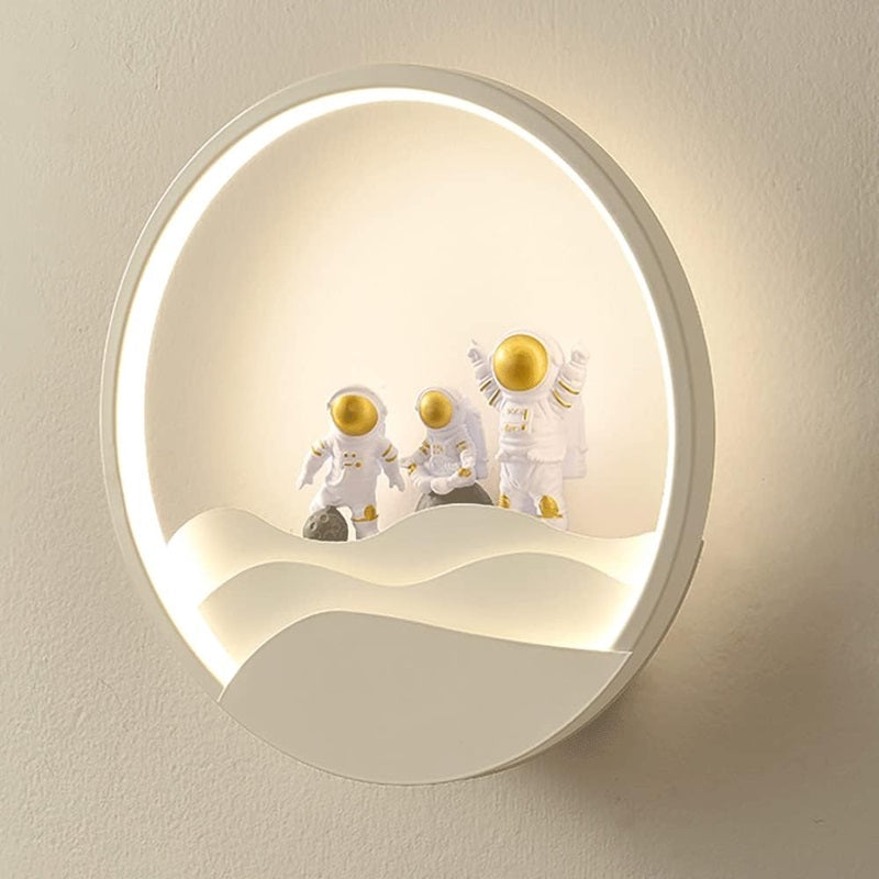 Astronaut-Themed Wall Light with TriColor LED - 11" x 11