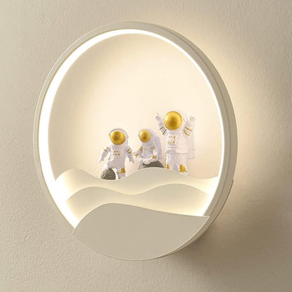 Astronaut-Themed Wall Light with TriColor LED - 11" x 11