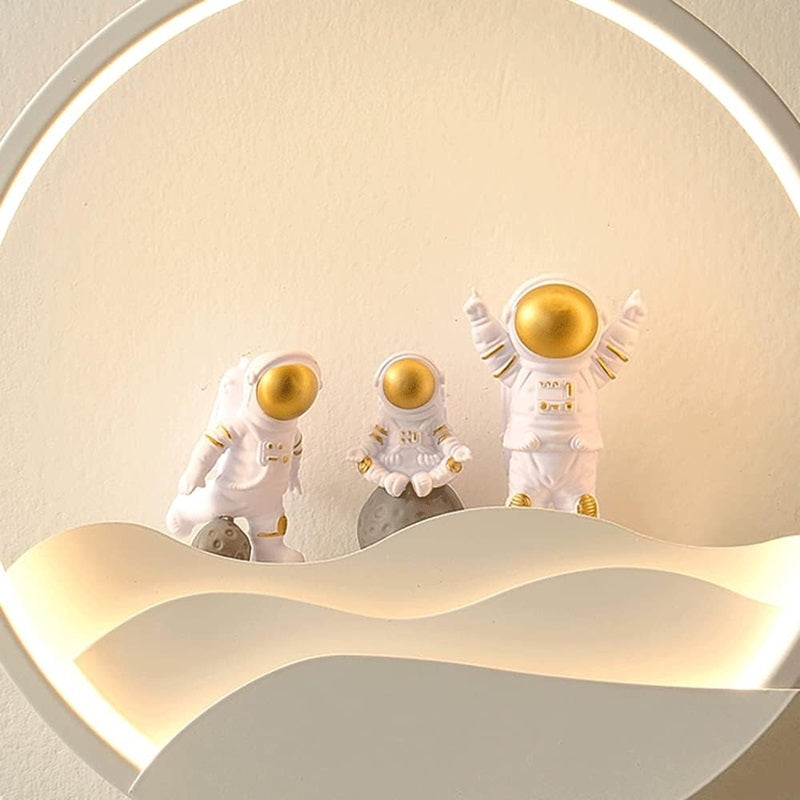 Astronaut-Themed Wall Light with TriColor LED - 11" x 11