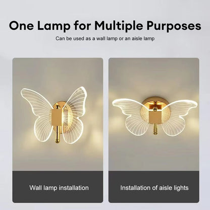 Butterfly Design LED Wall Light with Three Lighting Options