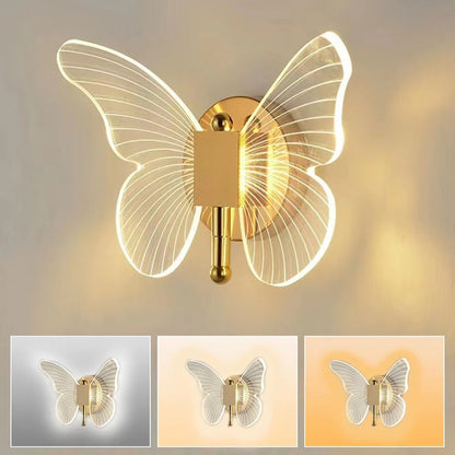 Butterfly Design LED Wall Light with Three Lighting Options
