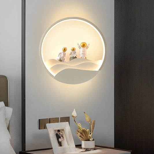 Astronaut-Themed Wall Light with TriColor LED - 11" x 11