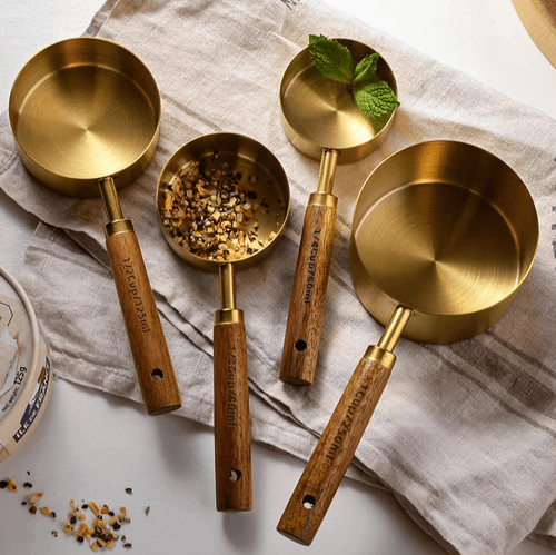 8-Piece Wooden Measuring Set Made of Walnut