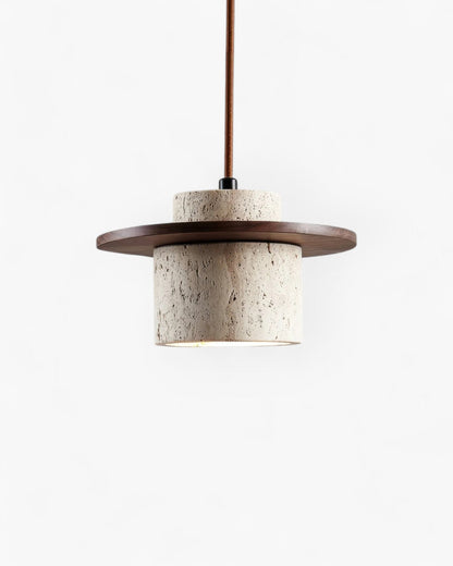Rustic Pendant Light with Travertine Stone for a Warm Glow