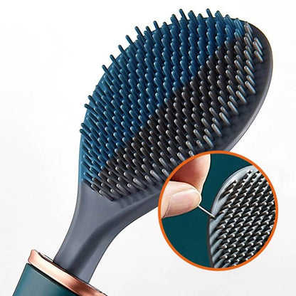 Flexible Bristle Toilet Brush with Self-Adhesive Wall Holder and Drip Guard