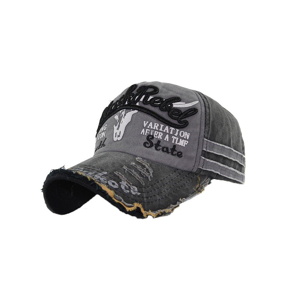Sunshade Hip Hop Cap with Vintage Embroidery and Snapback Design