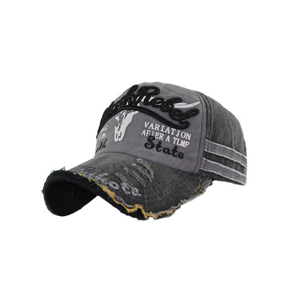 Sunshade Hip Hop Cap with Vintage Embroidery and Snapback Design