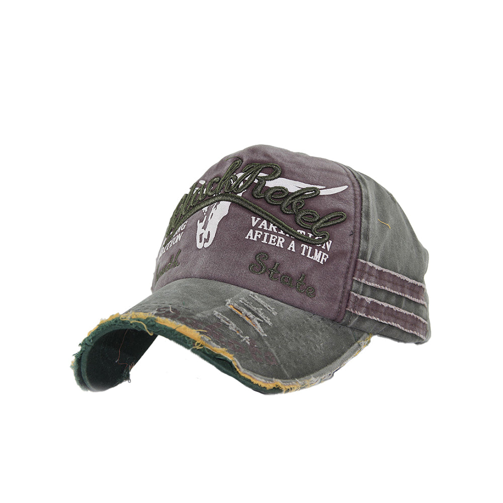 Sunshade Hip Hop Cap with Vintage Embroidery and Snapback Design