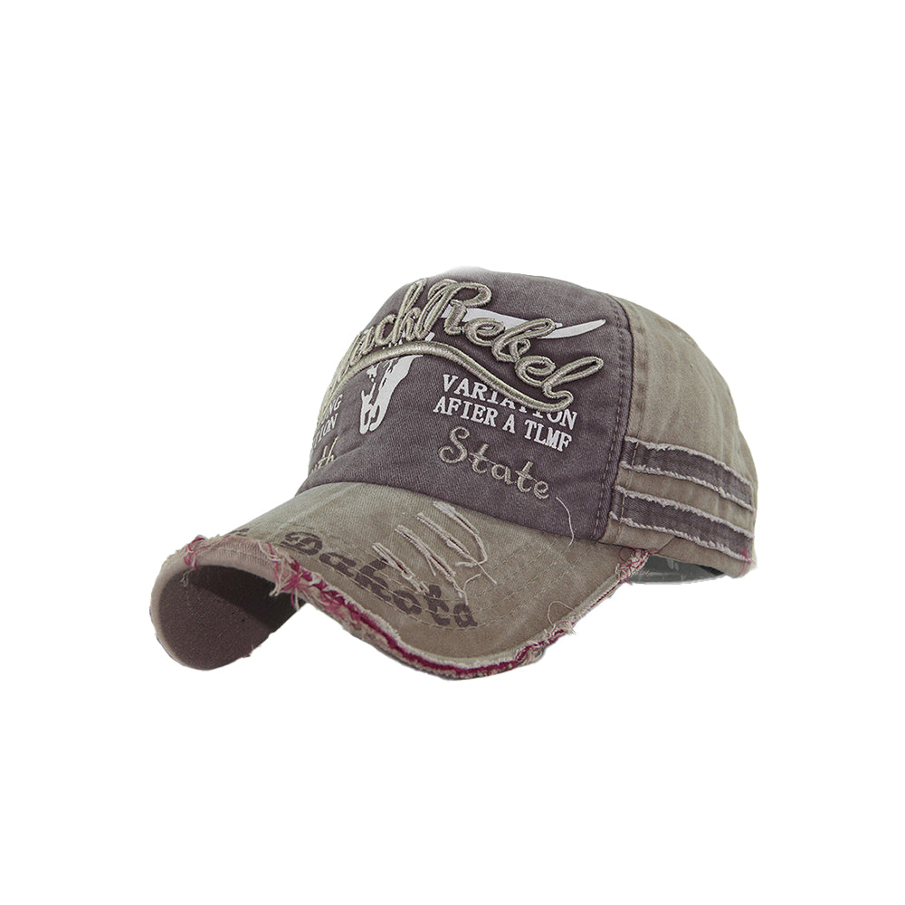 Sunshade Hip Hop Cap with Vintage Embroidery and Snapback Design