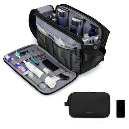 Durable Oxford Fabric Toiletry Organizer with Mesh Pockets and Elastic Holders
