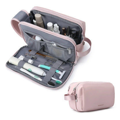 Durable Oxford Fabric Toiletry Organizer with Mesh Pockets and Elastic Holders