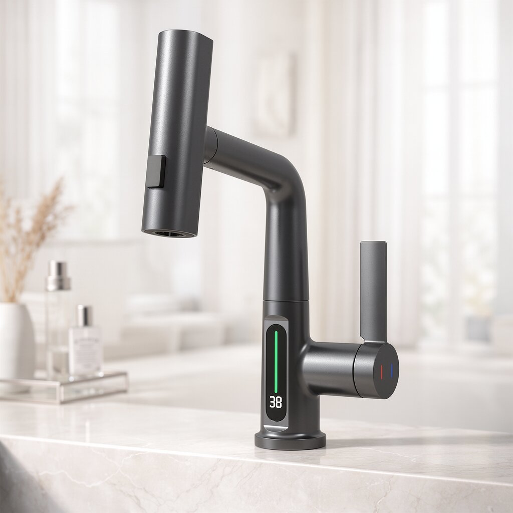 Retractable Kitchen Faucet with 5 Spray Modes – Flexible Tap